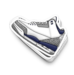 Jordan 3 "White Midnight Navy" Sneaker Sticker