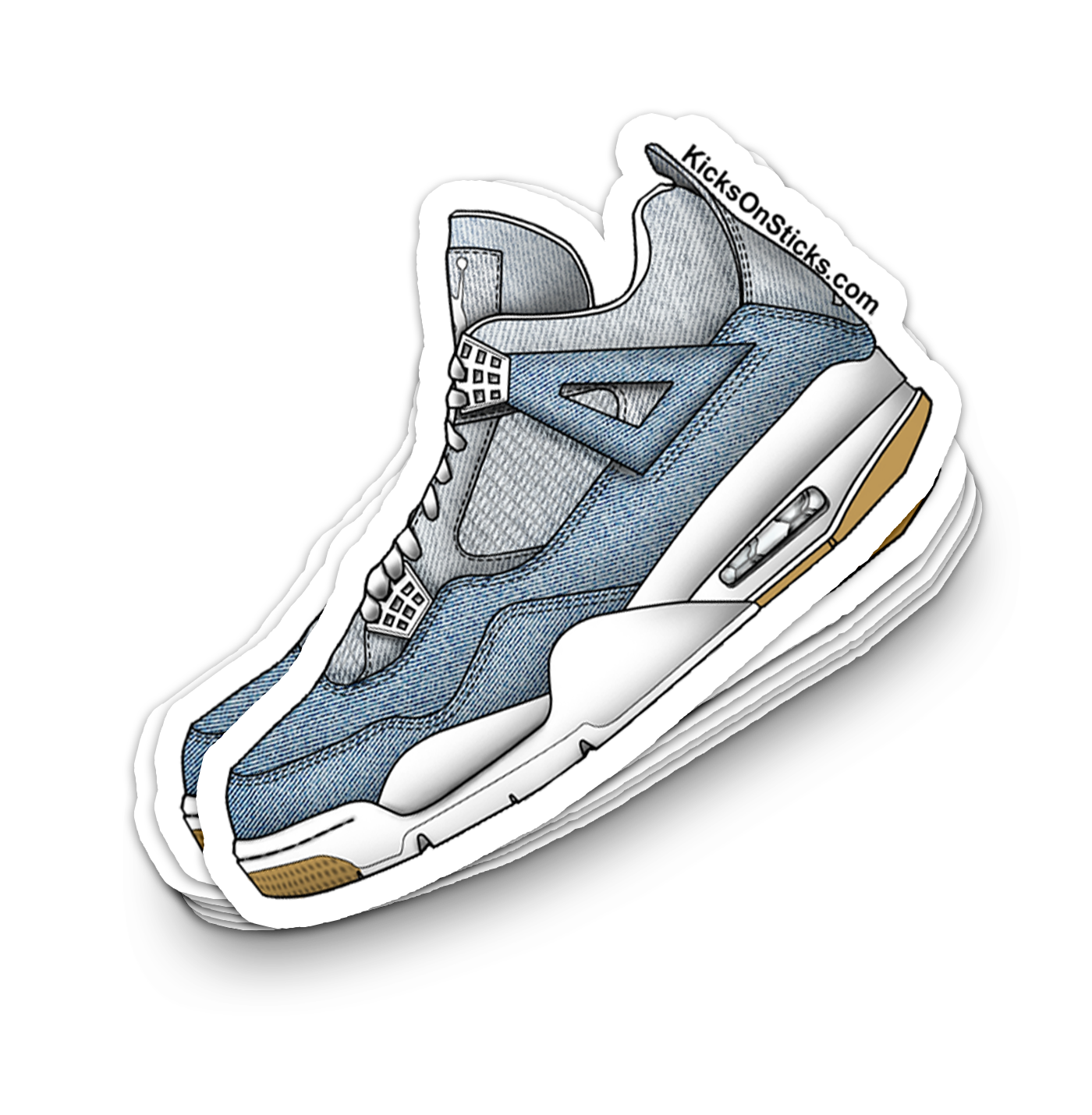 Jordan 4 "Denim Worn Blue" Sneaker Sticker