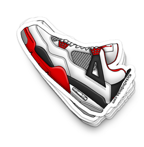 Jordan 4 "Fire Red" Sneaker Sticker