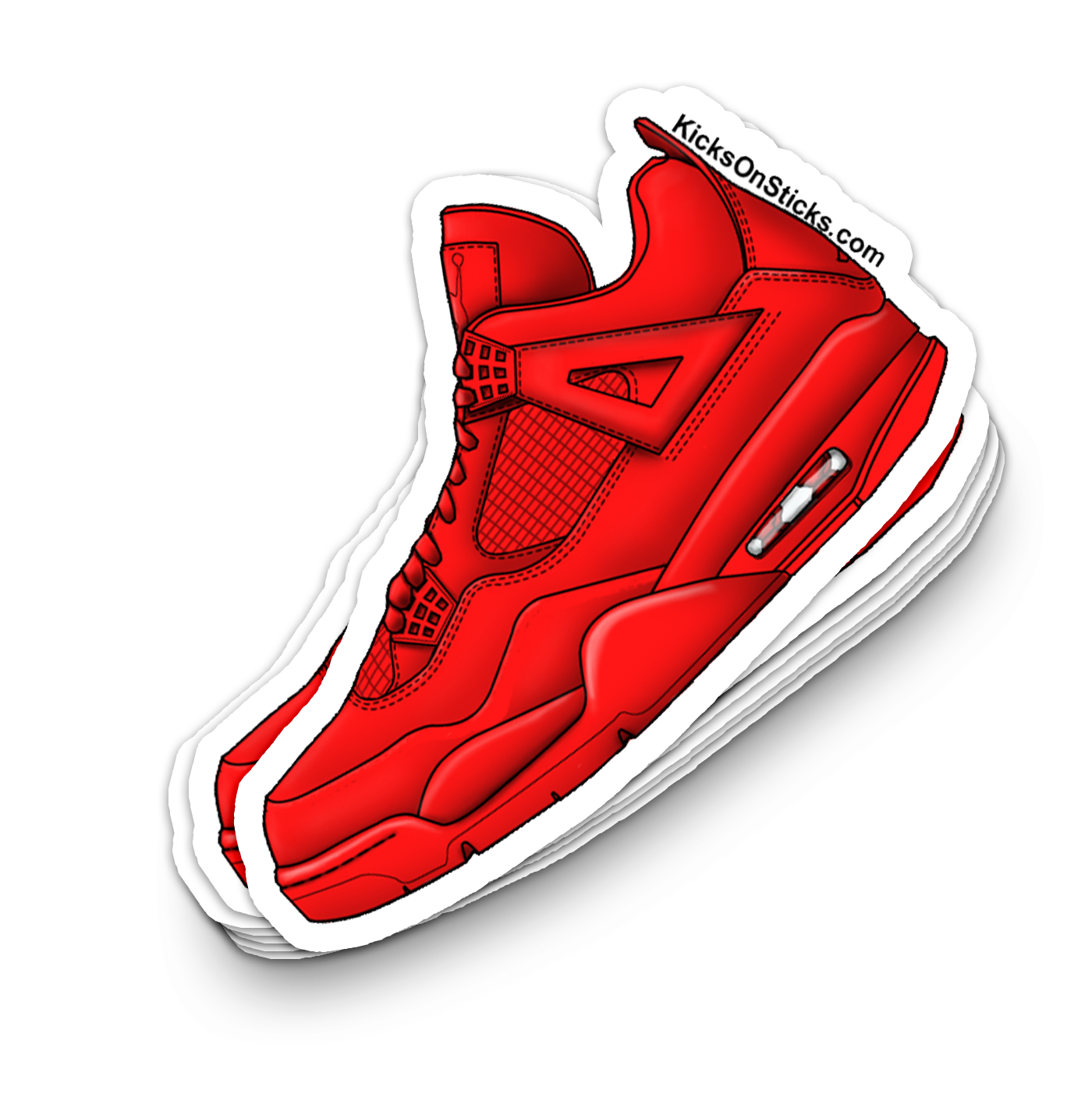 Jordan 4 "11LAb4" Red Sneaker Sticker