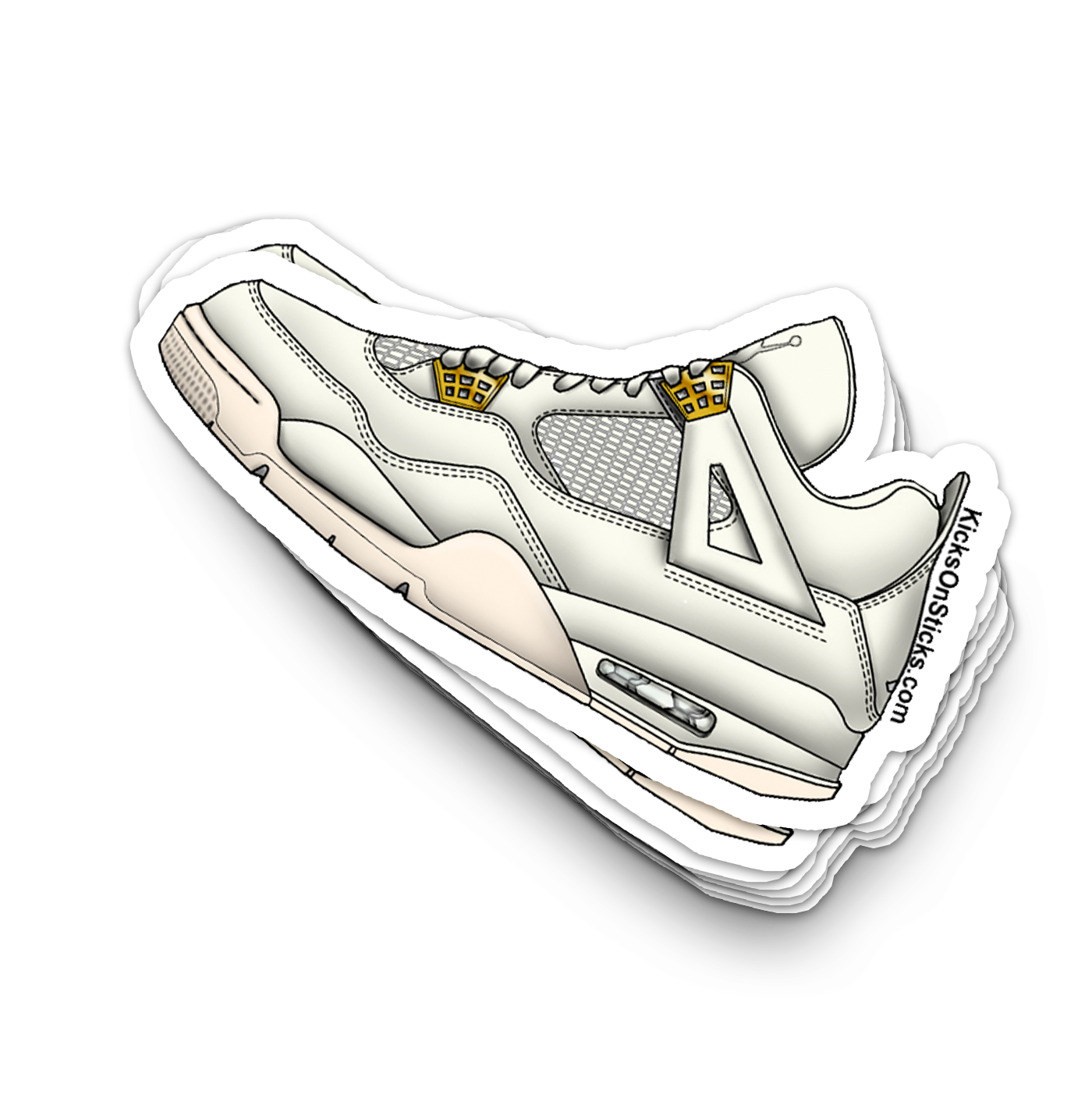 Jordan 4 "White Gold" Sneaker Sticker