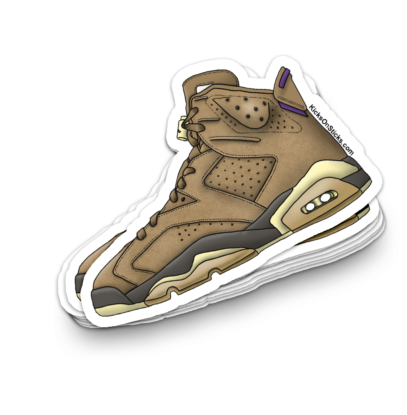 Jordan 6 "Brown Kelp" Sneaker Sticker
