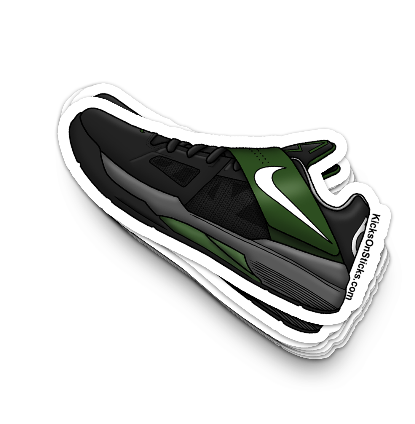 KD 4 "Black White Pine Grey" Sneaker Sticker