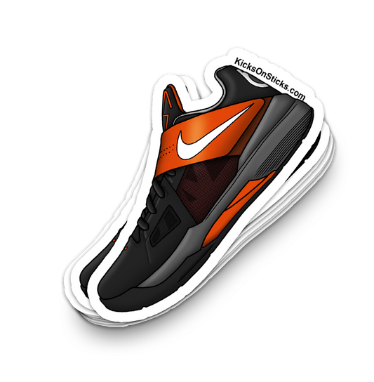 KD 4 "Black White Team Orange" Sneaker Sticker