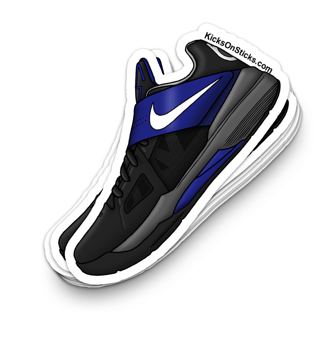 KD 4 "Black White Varsity Royal" Sneaker Sticker