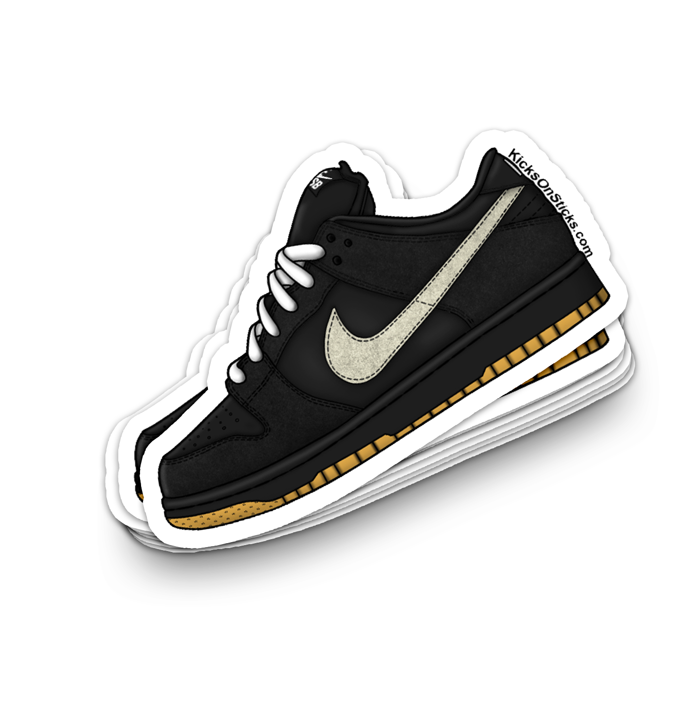 SB Dunk Low "Black White Gum" Sneaker Sticker