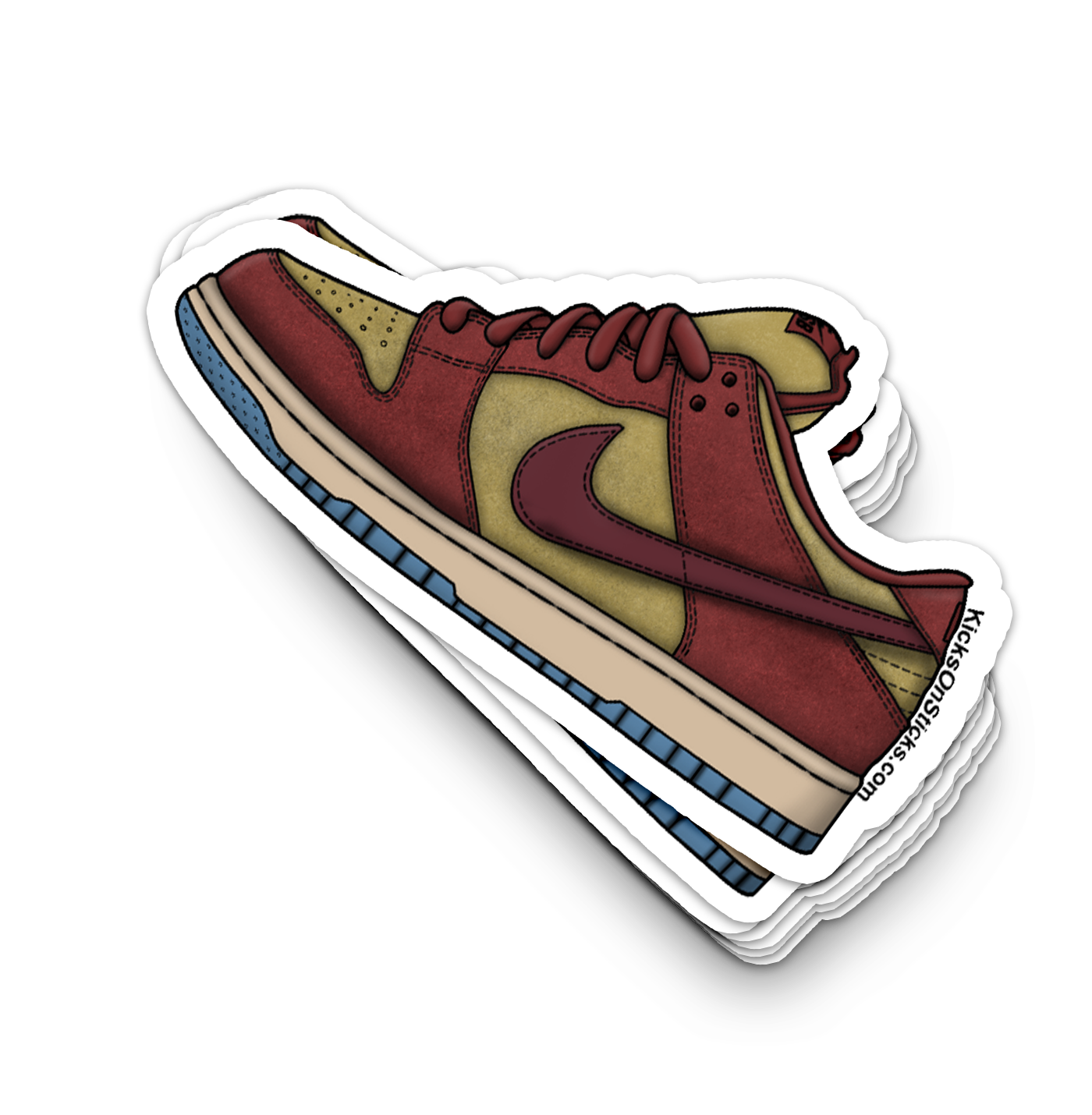 SB Dunk Low "Dark Team Red Olive Flak" Sneaker Sticker