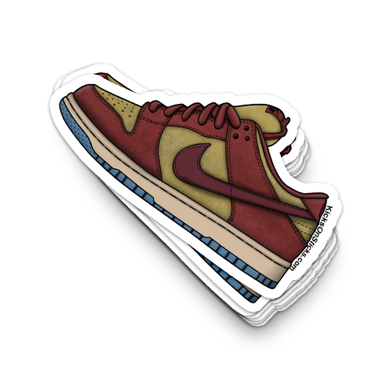 SB Dunk Low "Dark Team Red Olive Flak" Sneaker Sticker