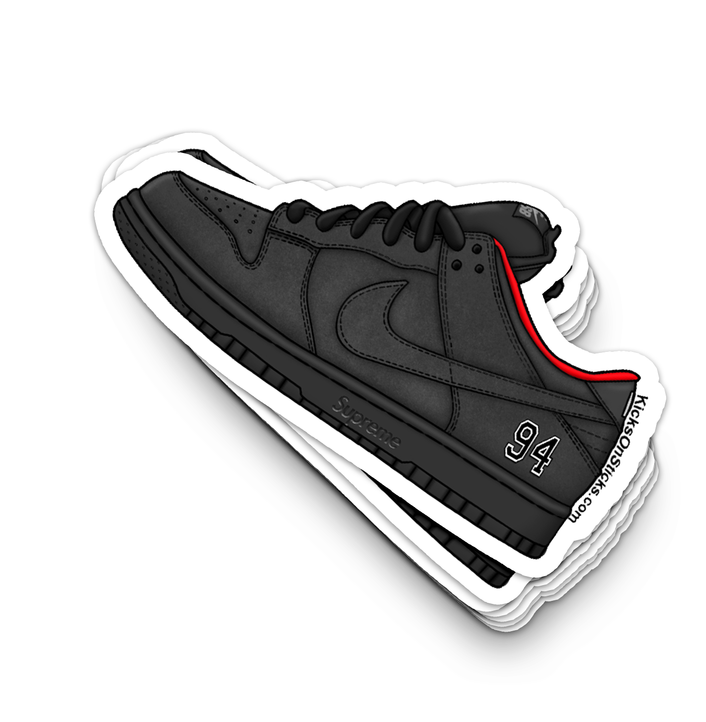 SB Dunk Low "Supreme 2025 Black" Sneaker Sticker
