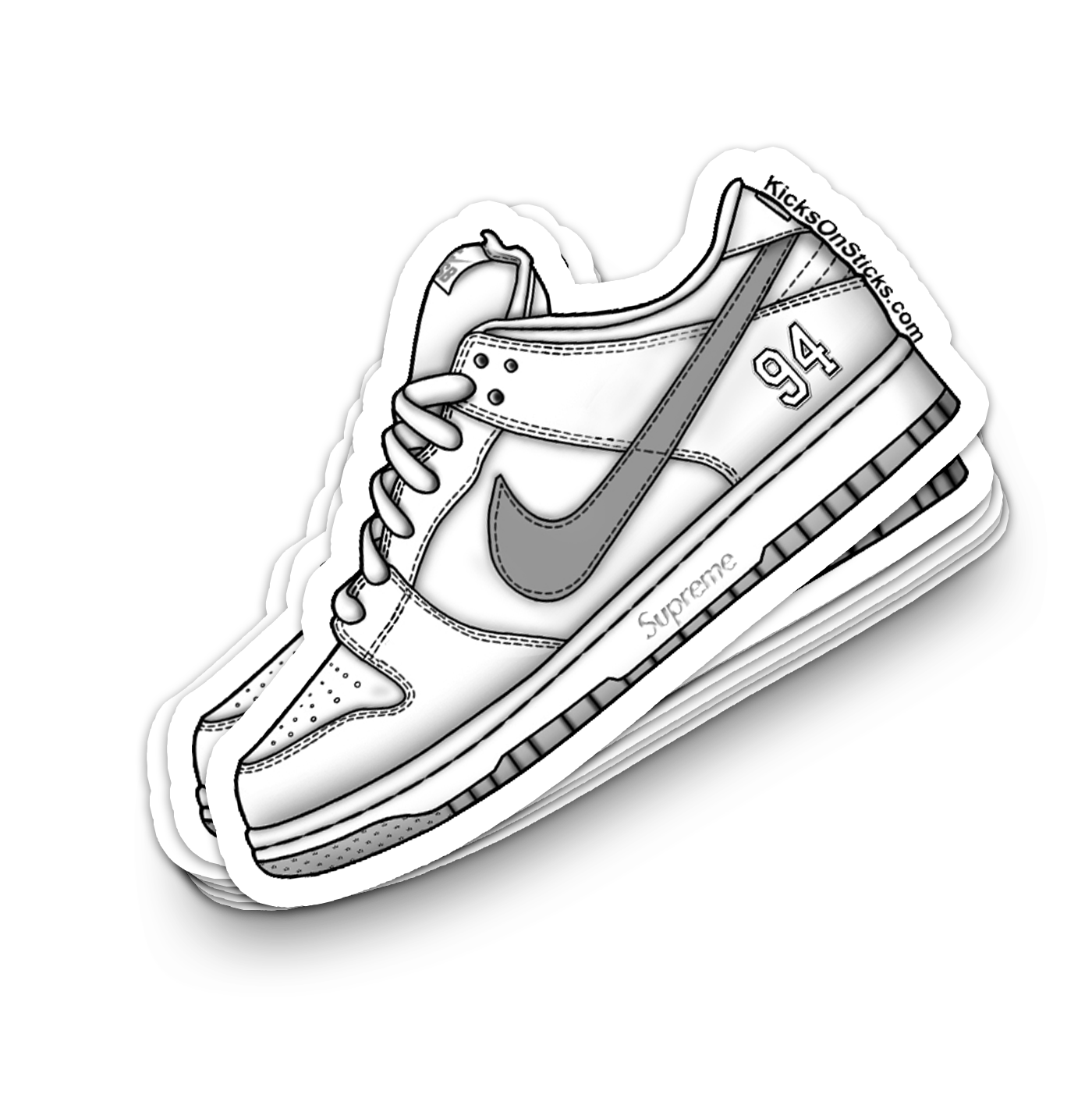 SB Dunk Low "Supreme 2025 White" Sneaker Sticker