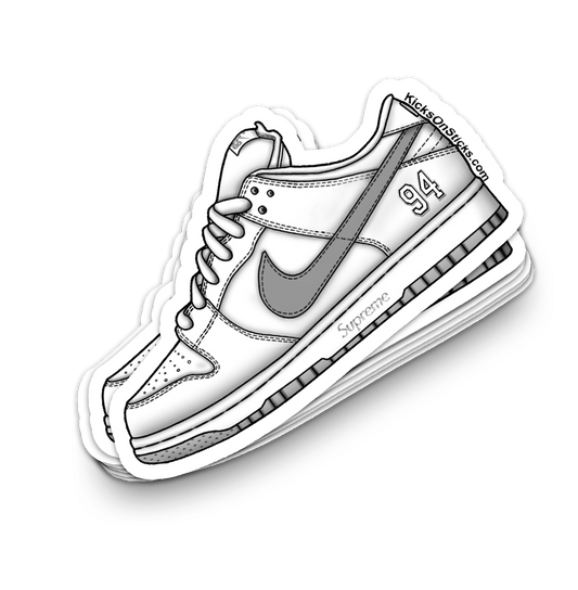SB Dunk Low "Supreme 2025 White" Sneaker Sticker