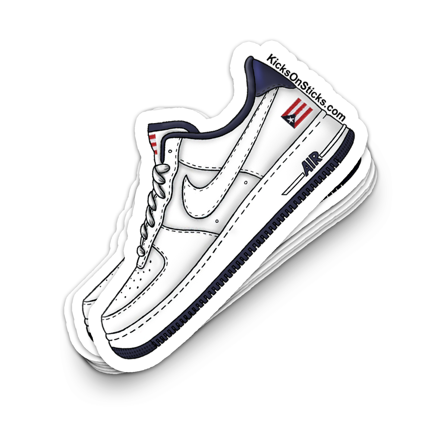 Air Force 1 Low "Puerto Rico" Sneaker Sticker