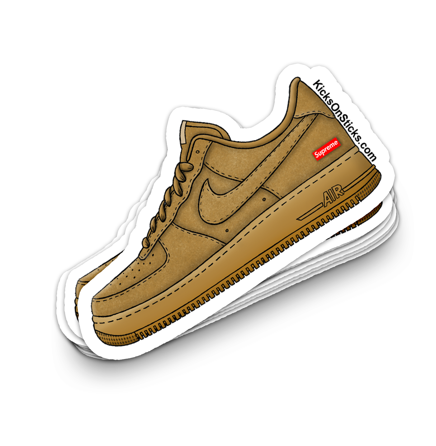Air Force 1 Low "Supreme Wheat" Sneaker Sticker