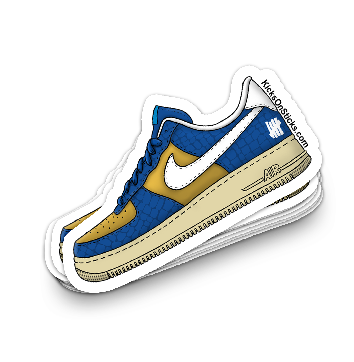 Air Force 1 Low "Undefeated Blue Gold" Sneaker Sticker