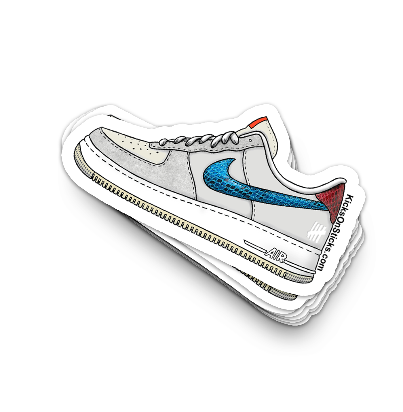 Air Force 1 Low "Undefeated White 5 On It" Sneaker Sticker