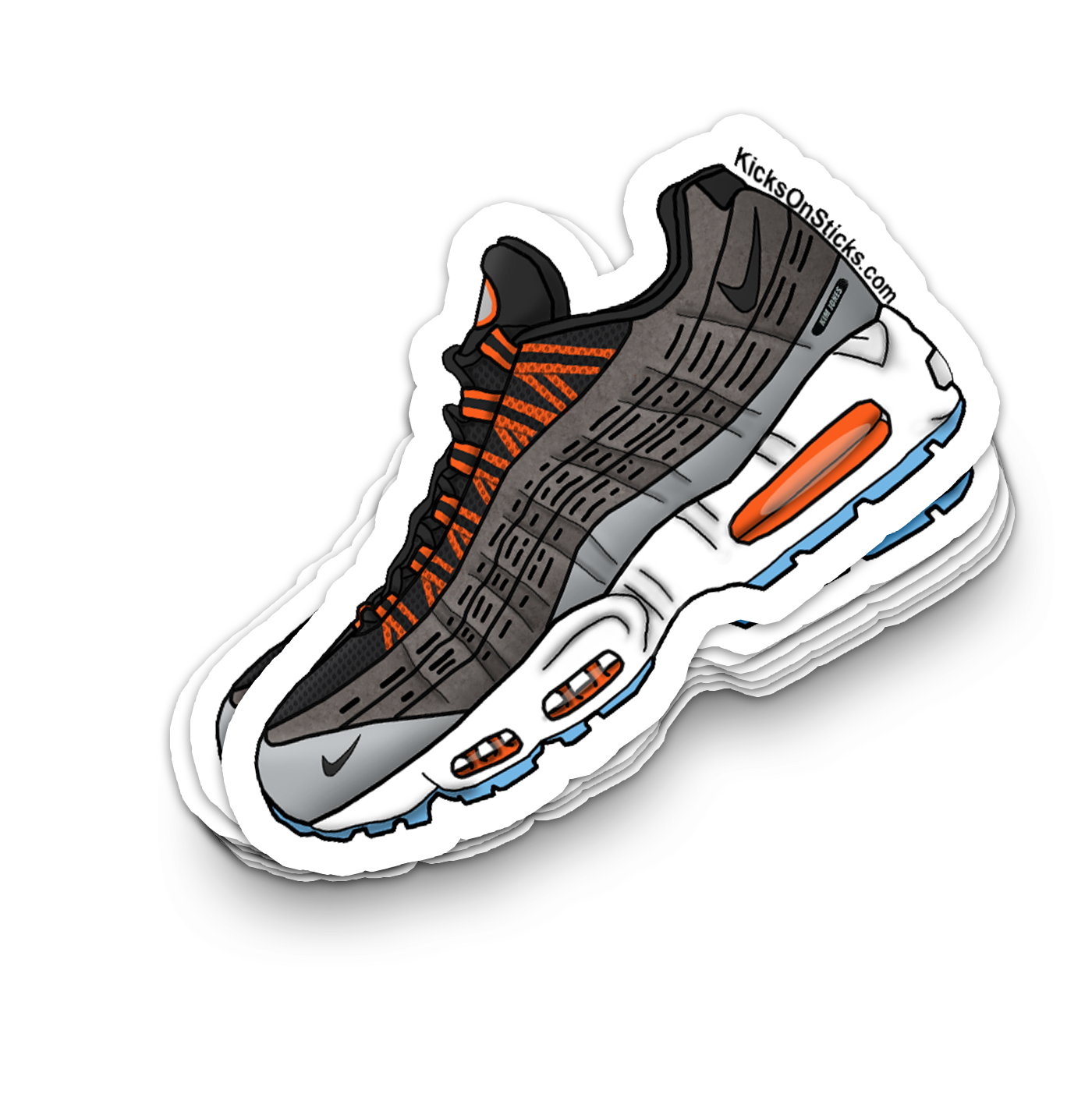 Air Max 95 "Kim Jones Total Orange" Sneaker Sticker