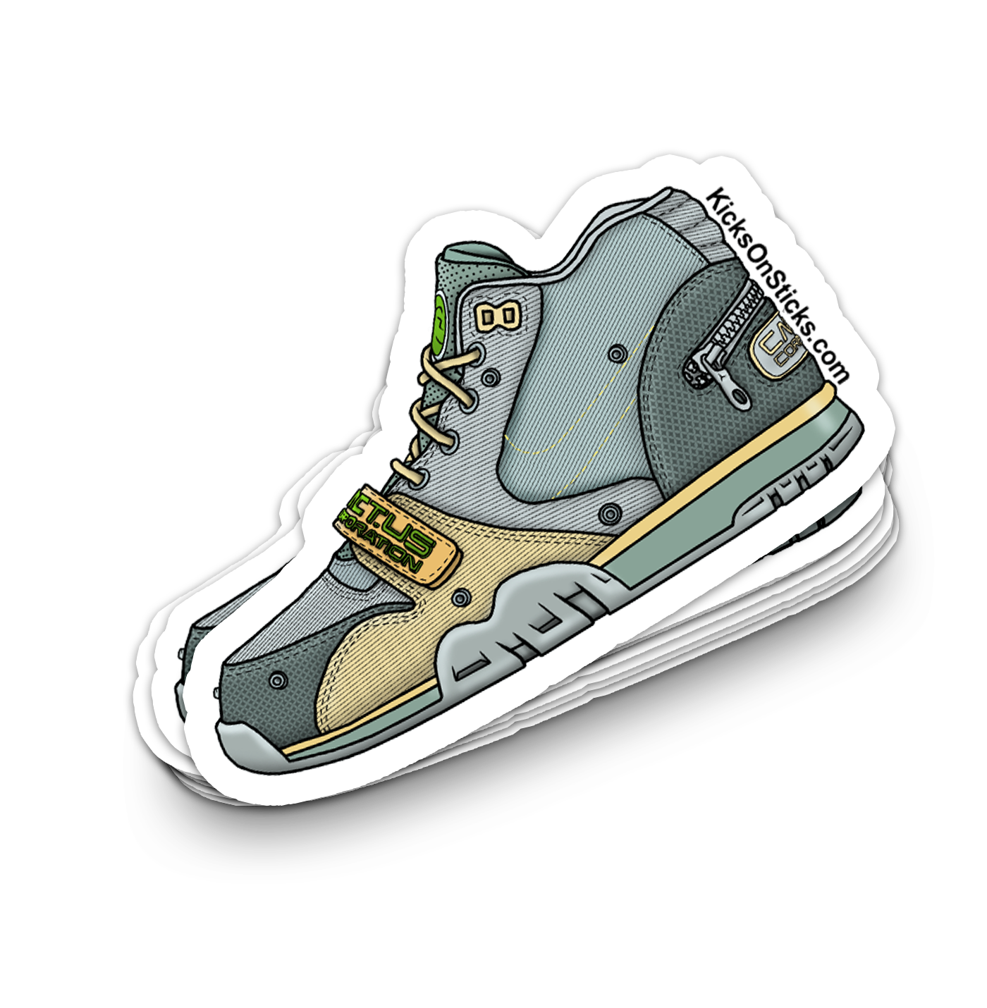 Air Trainer 1 "Cactus Grey Haze" Sneaker Sticker