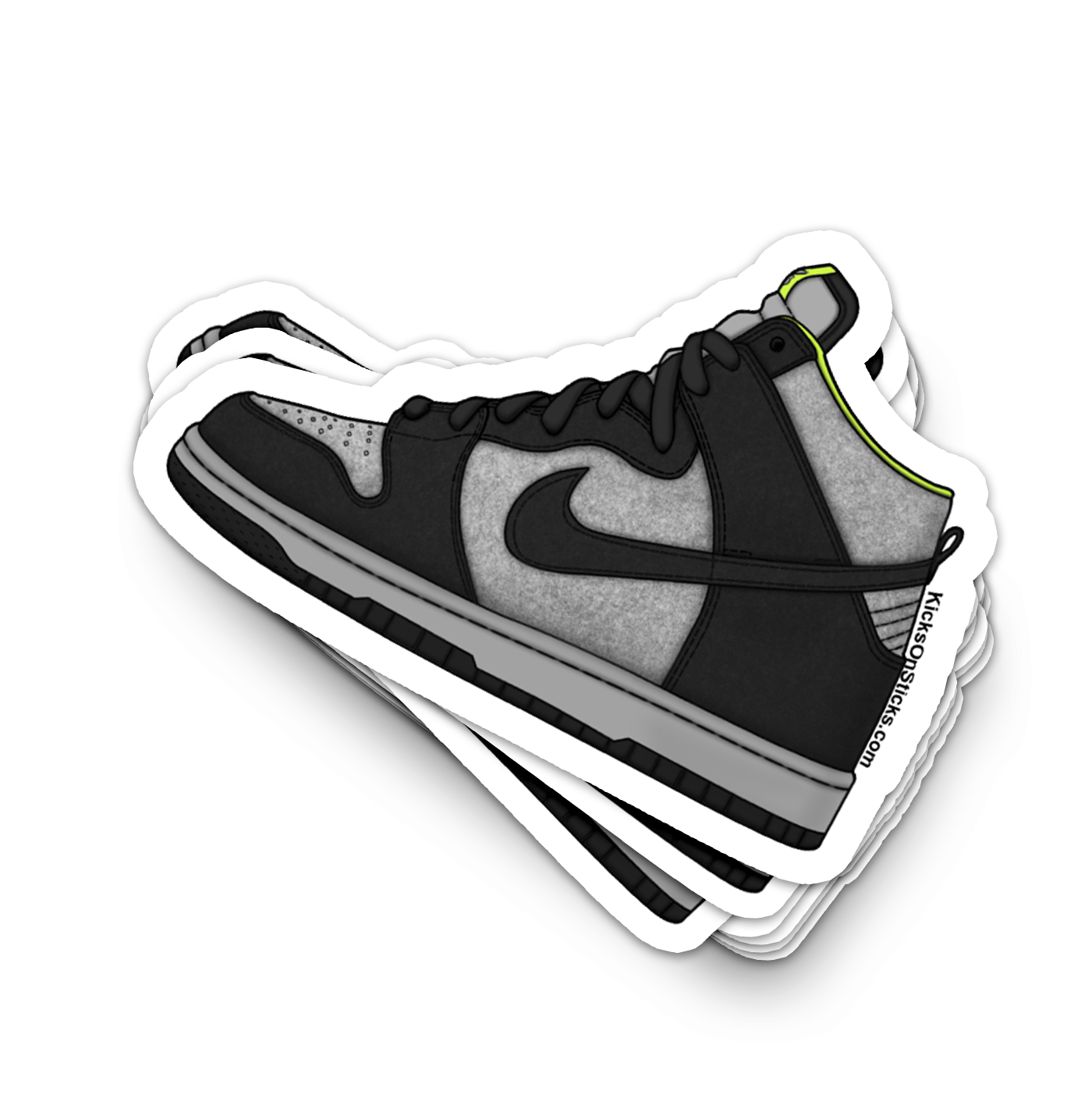 SB Dunk High "Base Grey Venom Green" Sneaker Sticker