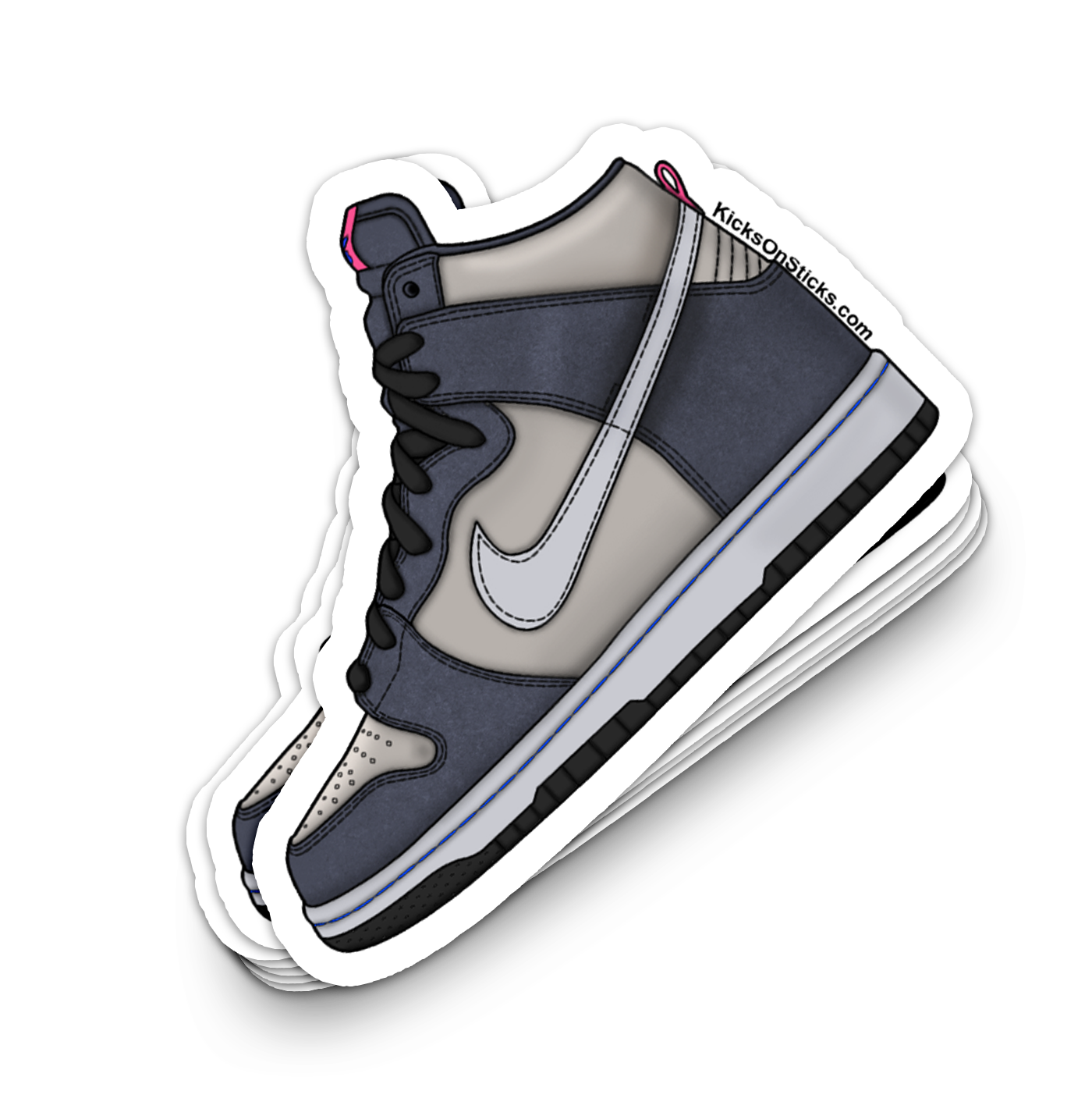 SB Dunk High "Medium Grey Pink" Sneaker Sticker