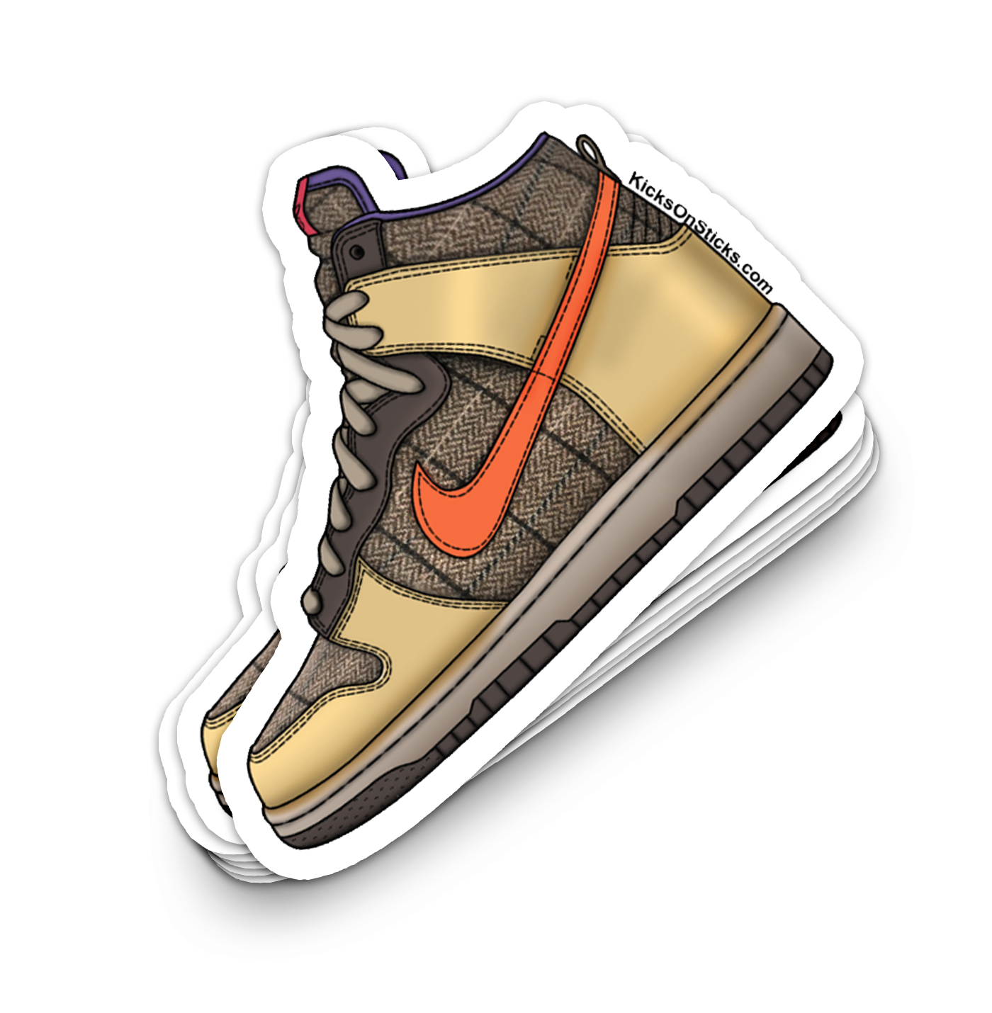 Dunk High "Tweed Orange Blaze" Sneaker Sticker