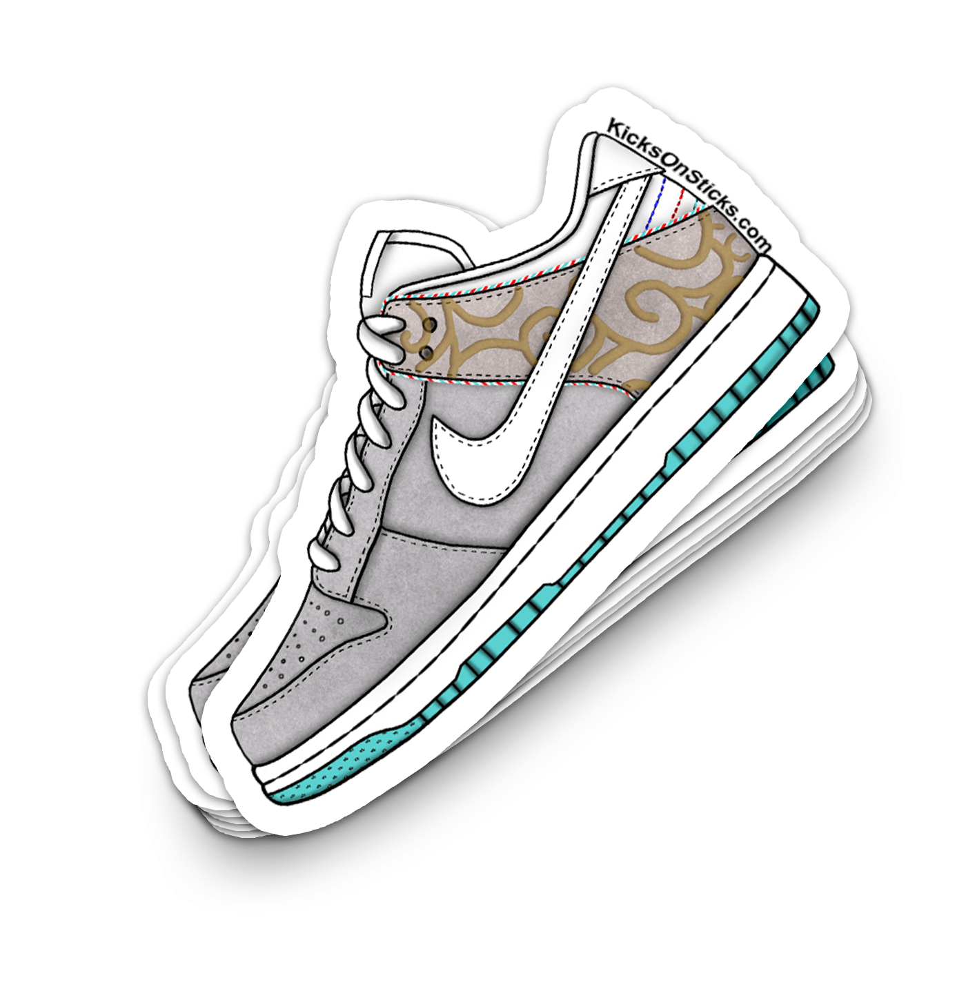 Dunk Low "Barbershop White" Sneaker Sticker