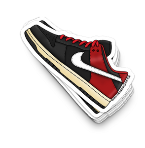 Dunk Low "Jordan Pack 1 Black Red" Sneaker Sticker