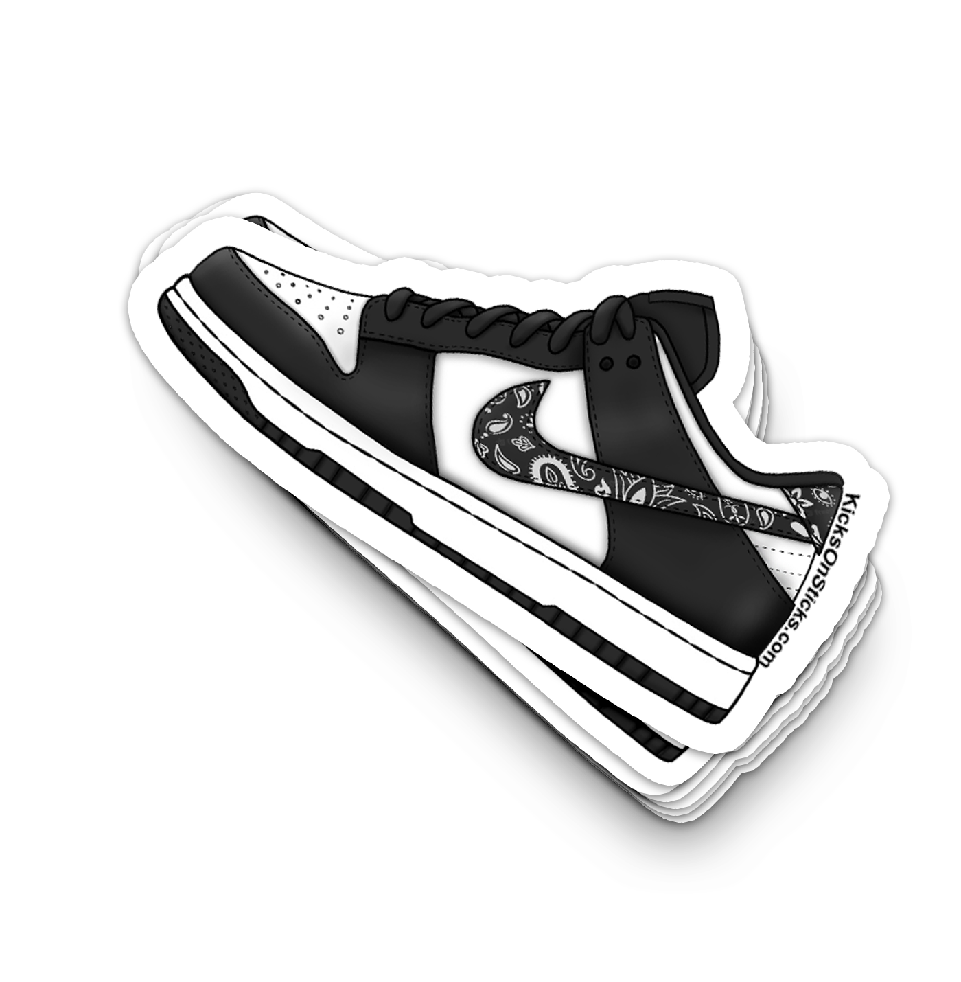 Dunk Low "Paisley Black White" Sneaker Sticker