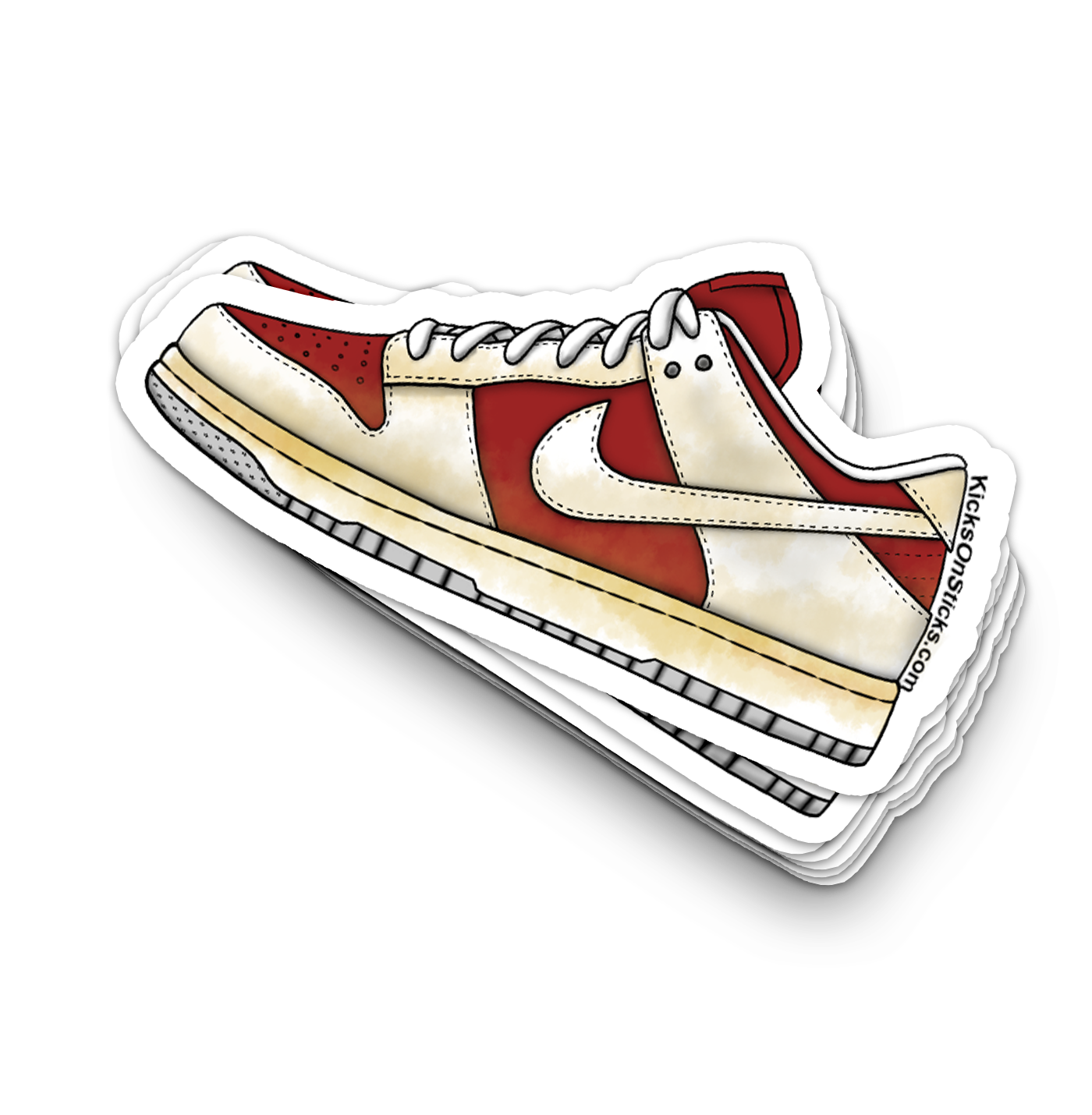 Dunk Low "VNTG Pack White Red" Sneaker Sticker