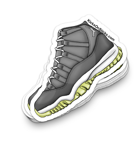 Jordan 11 "Cool Grey" Sneaker Sticker Aged