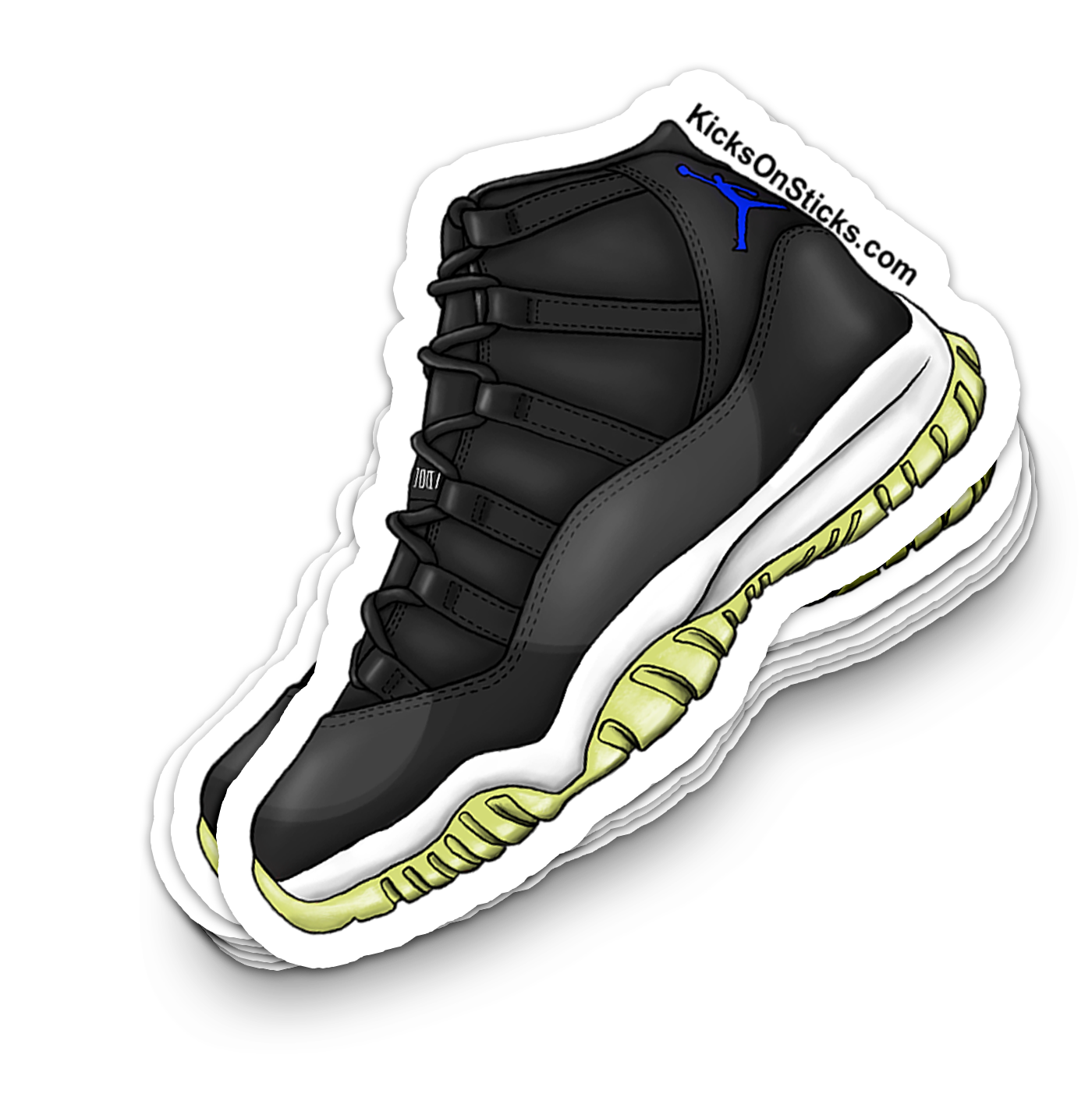 Jordan 11 "Space Jam" Sneaker Sticker Aged