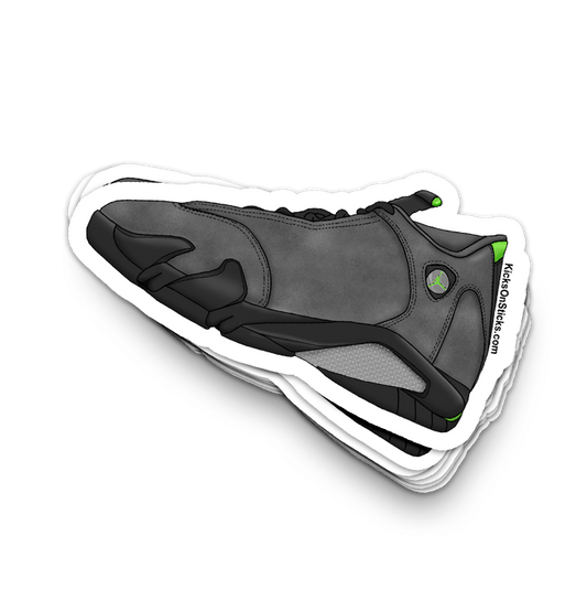 Jordan 14 "Chartreuse Graphite" Sneaker Sticker