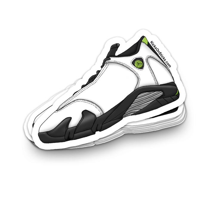 Jordan 14 "White Chartruese" Sneaker Sticker