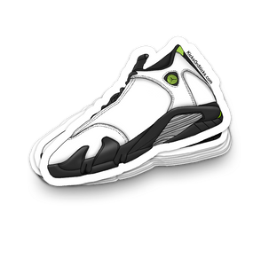 Jordan 14 "White Chartruese" Sneaker Sticker
