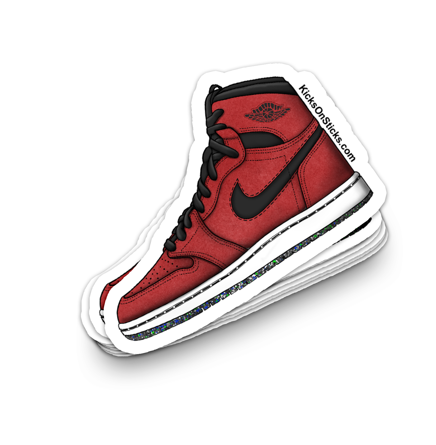Jordan 1 CMFT "Red Suede" Sneaker Sticker