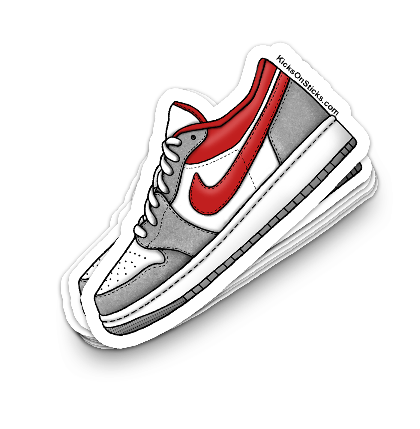 Jordan 1 Low "Smoke Grey Gym Red" Sneaker Sticker