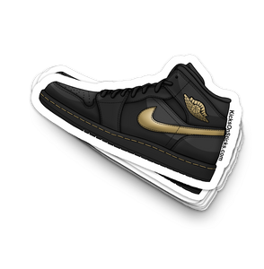 Jordan 1 "Black Mid Black Gold" Sneaker Sticker