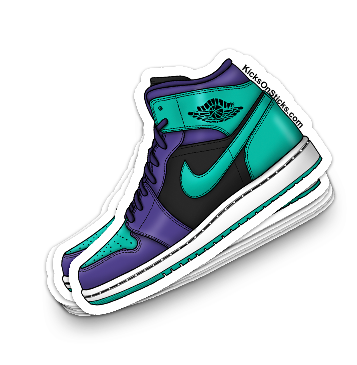 Jordan 1 Mid "Black Grape" Sneaker Sticker