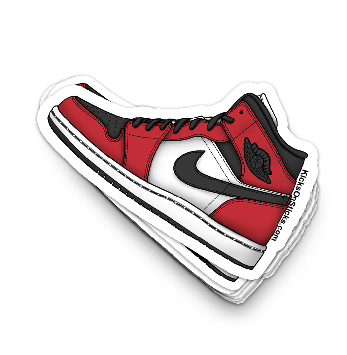 Jordan 1 Mid "Black Toe" Sneaker Sticker