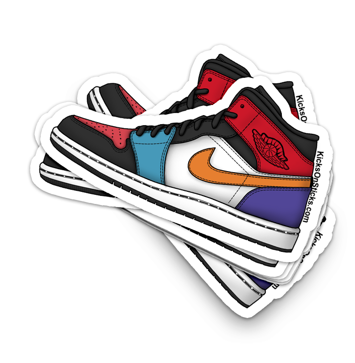 Jordan 1 Mid "Bred Multi" Sneaker Sticker