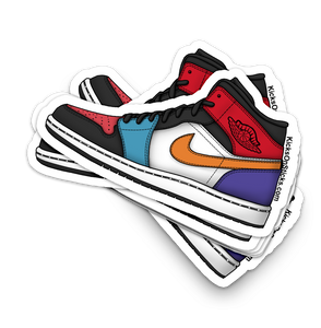 Jordan 1 Mid "Bred Multi" Sneaker Sticker