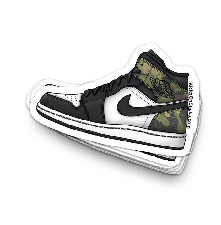 Jordan 1 Mid "Camo" Sneaker Sticker