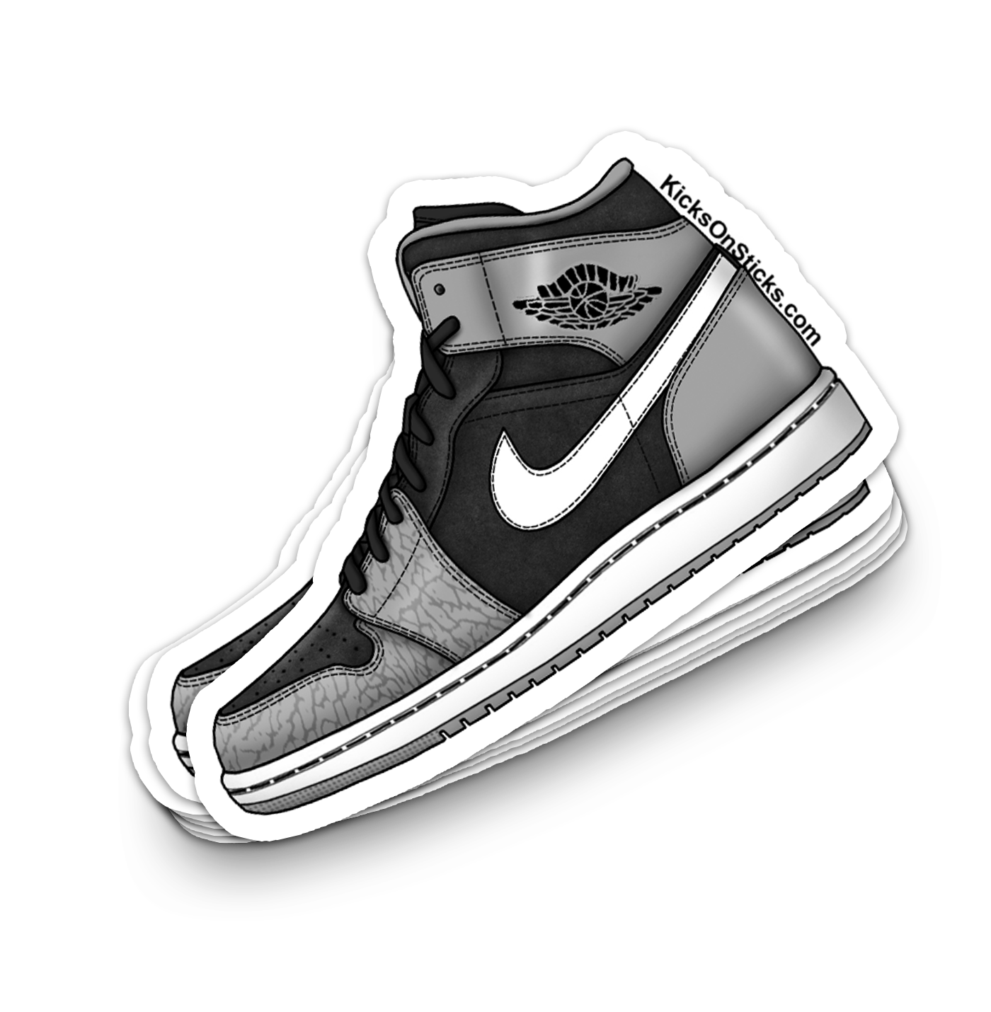 Jordan 1 Mid "Elephant" Sneaker Sticker