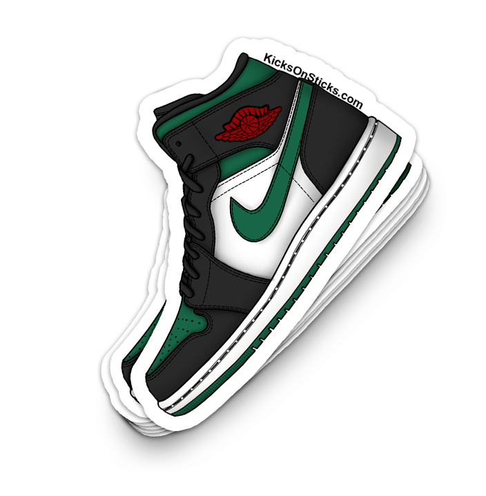 Jordan 1 Mid "Green Toe" Sneaker Sticker