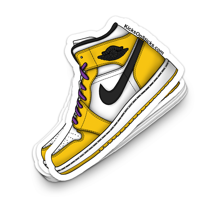Jordan 1 Mid "Lakers" Sneaker Sticker