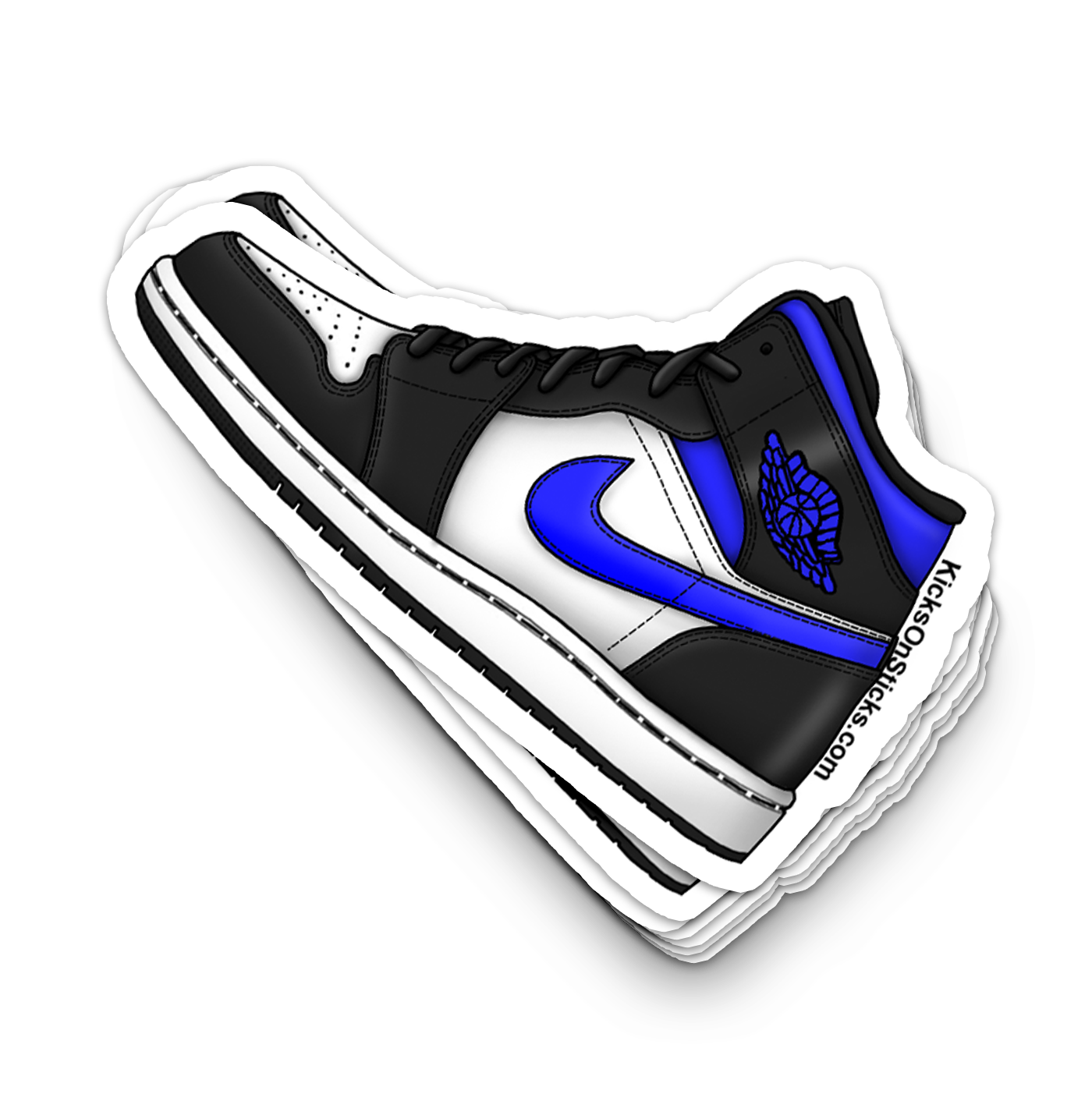 Jordan 1 Mid "Racer Blue" Sneaker Sticker