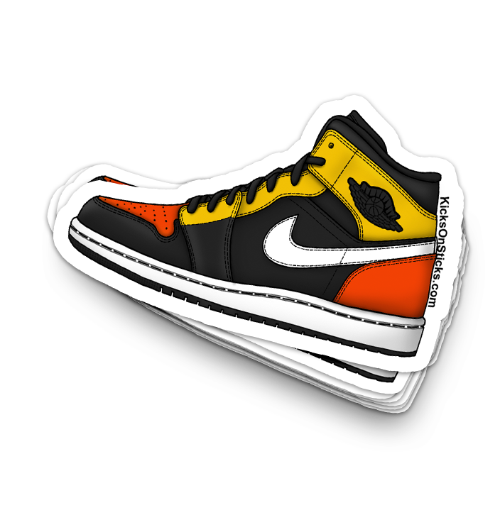 Jordan 1 Mid "Raygun" Sneaker Sticker