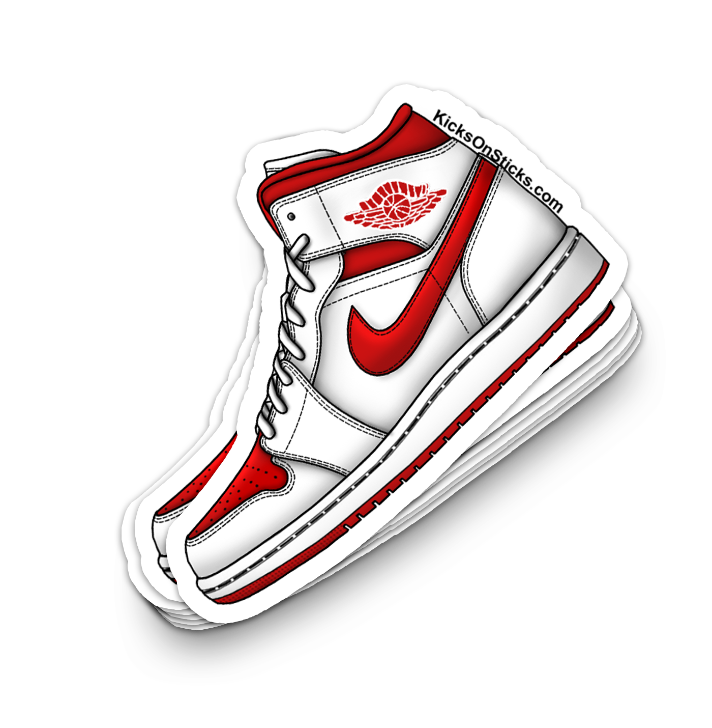 Jordan 1 Mid "Red Toe" Sneaker Sticker