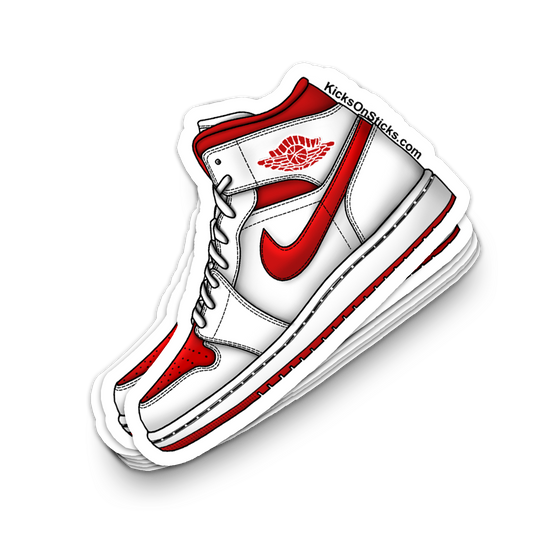 Jordan 1 Mid "Red Toe" Sneaker Sticker