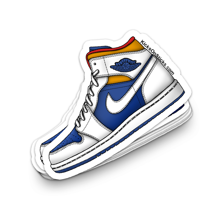 Jordan 1 Mid "Navy Blue Laser Orange" Sneaker Sticker