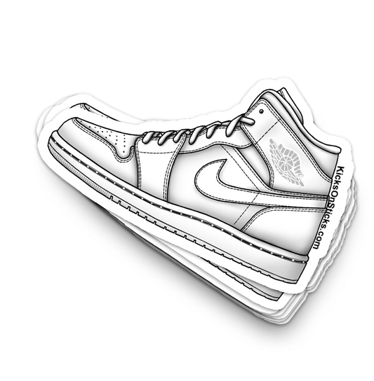 Jordan 1 Mid "Triple White" Sneaker Sticker